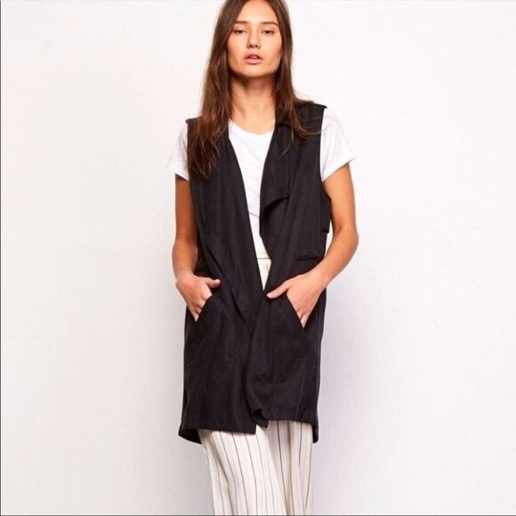 BB Dakota black Adam Utility Tencel waterfall vest - Picture 15 of 15